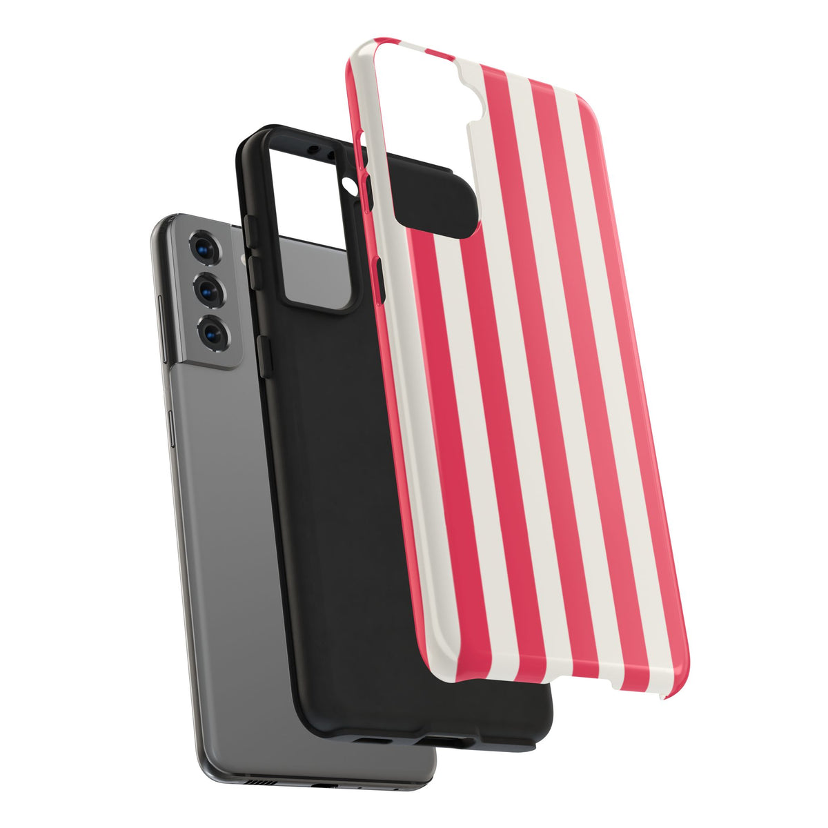 Red Strips — Red & White Vertical Stripe Tough Phone Case