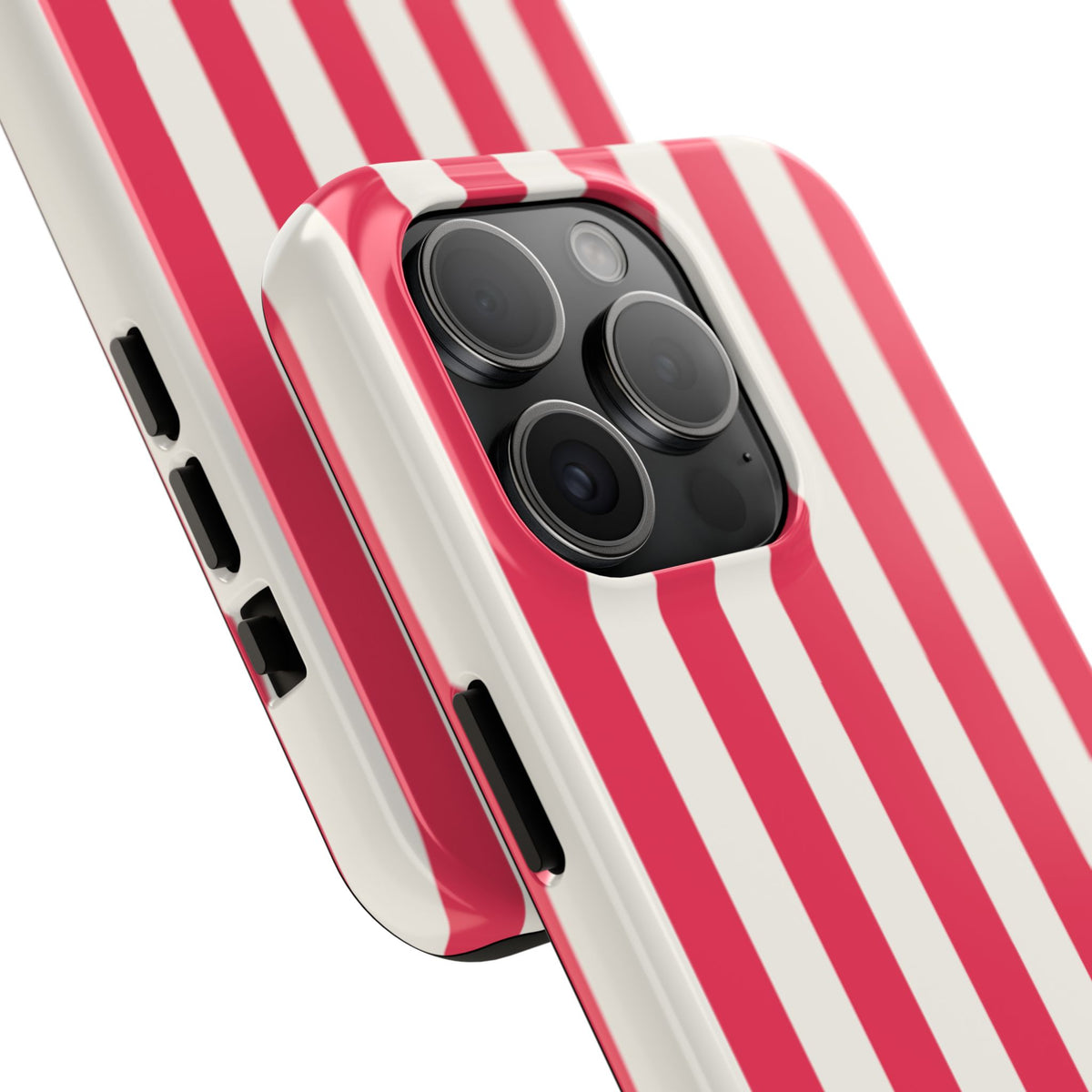 Red Strips — Red & White Vertical Stripe Tough Phone Case