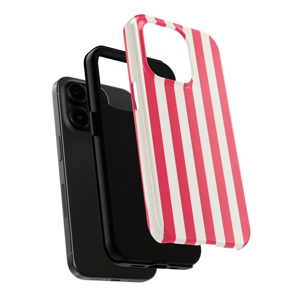 Red Strips — Red & White Vertical Stripe Tough Phone Case