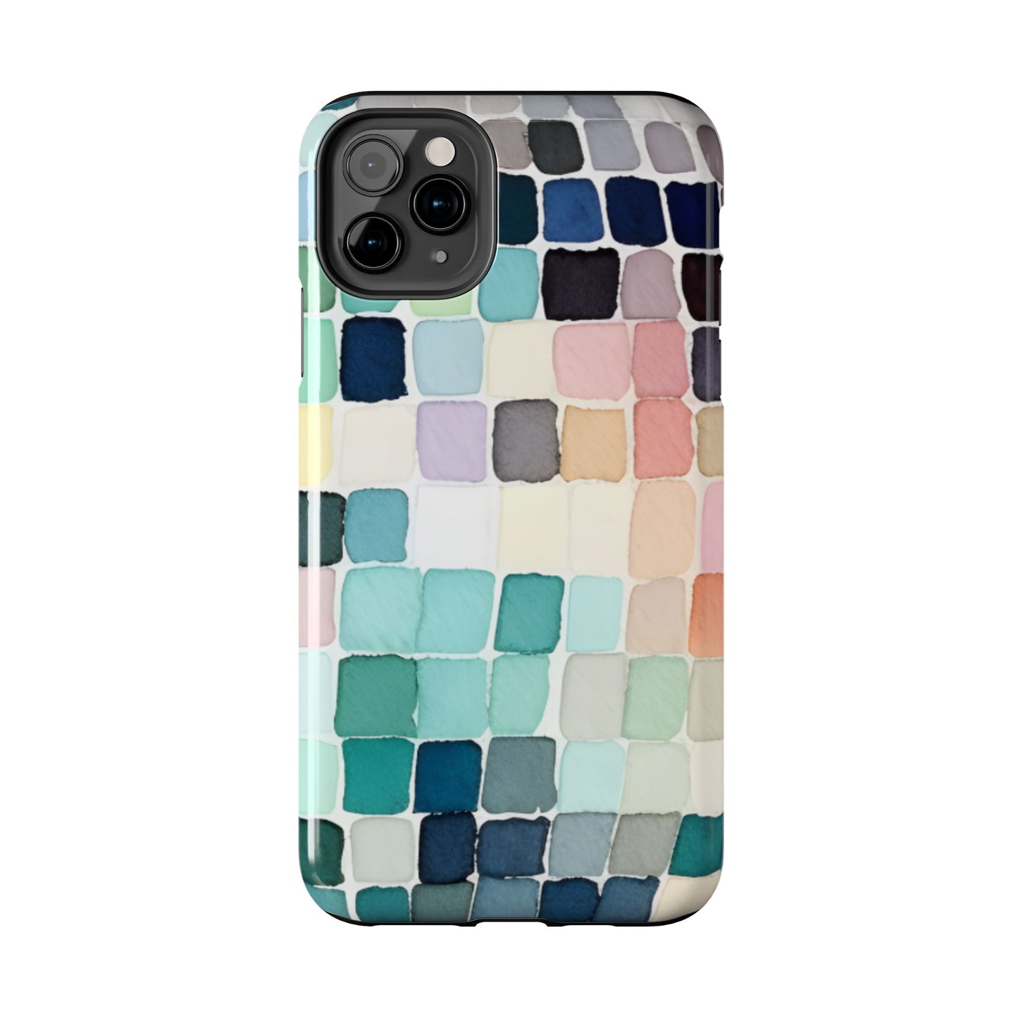 Watercolor —  Abstract Mosaic Tough Phone Case Pastel Tile Protective Cover