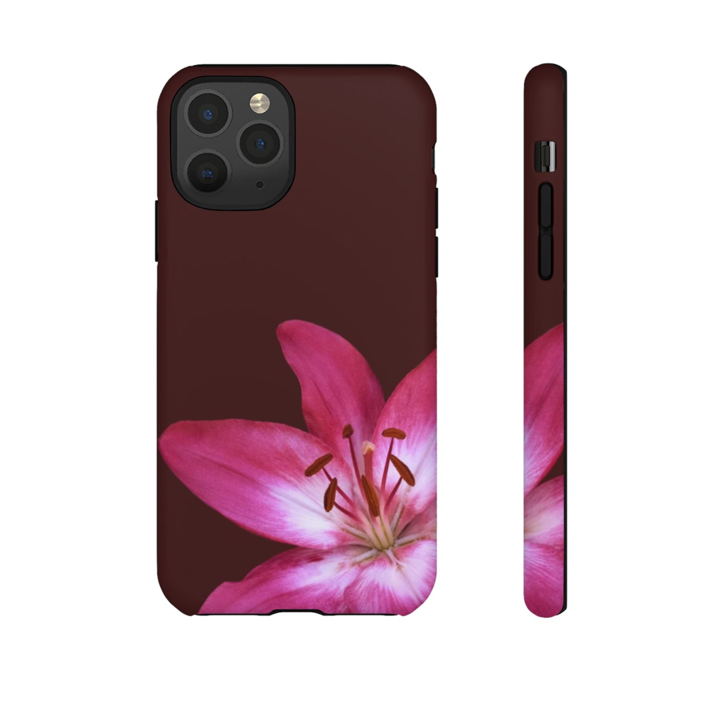 Burgundy Lily Floral – Phone Case Tough Case