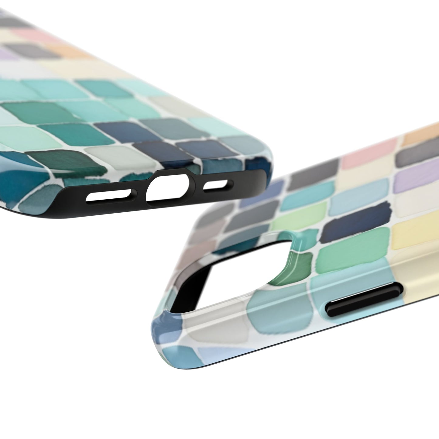 Watercolor —  Abstract Mosaic Tough Phone Case Pastel Tile Protective Cover