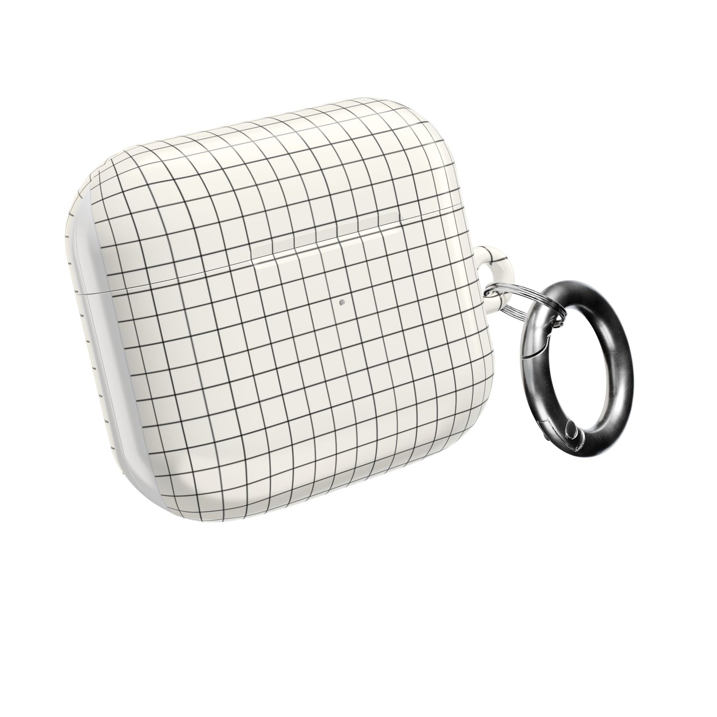 Minimal Grid Pattern AirPod Case | Black Checkered Design