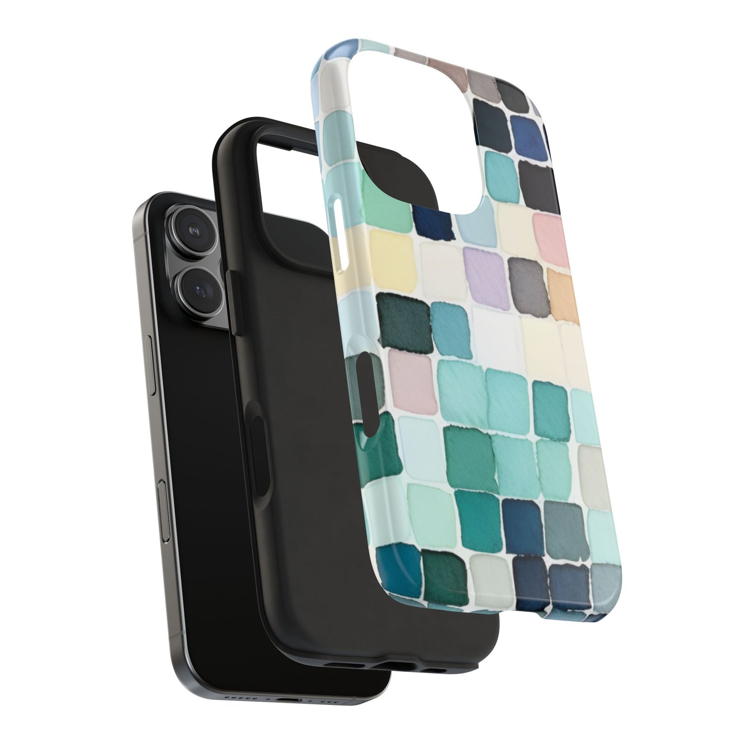 Watercolor —  Abstract Mosaic Tough Phone Case Pastel Tile Protective Cover