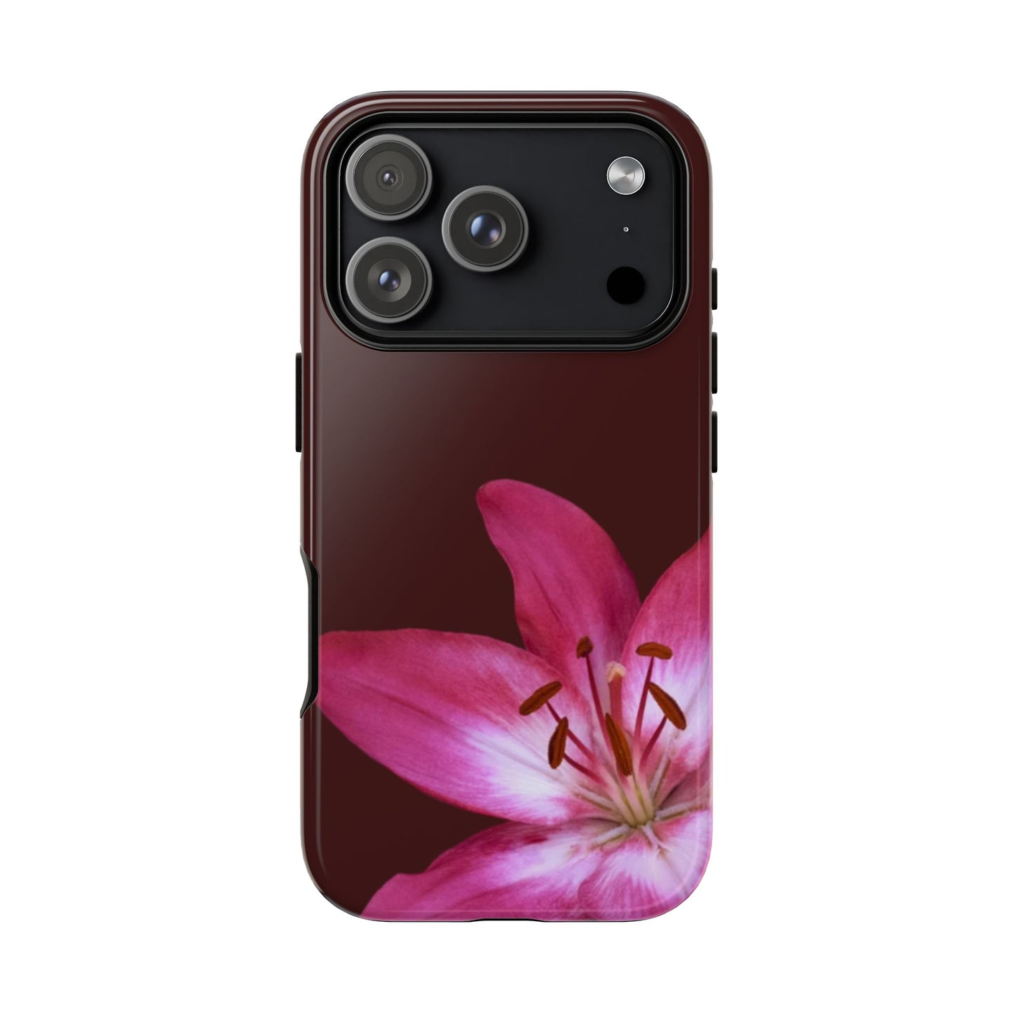 Burgundy Lily Floral – Phone Case Tough Case