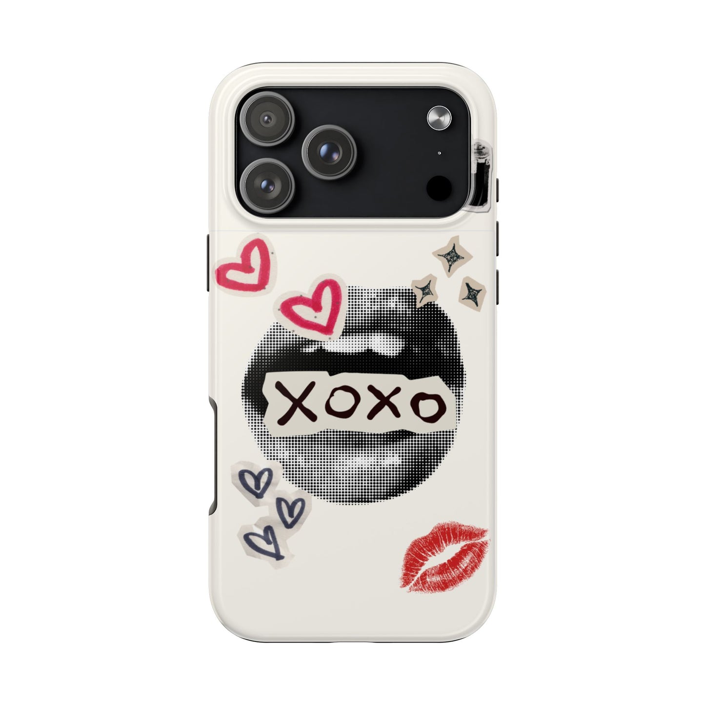 XOXO Lips Phone Case | Retro Pop Art Camera & Hearts