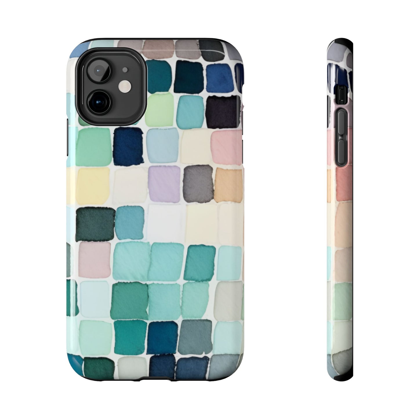 Watercolor —  Abstract Mosaic Tough Phone Case Pastel Tile Protective Cover
