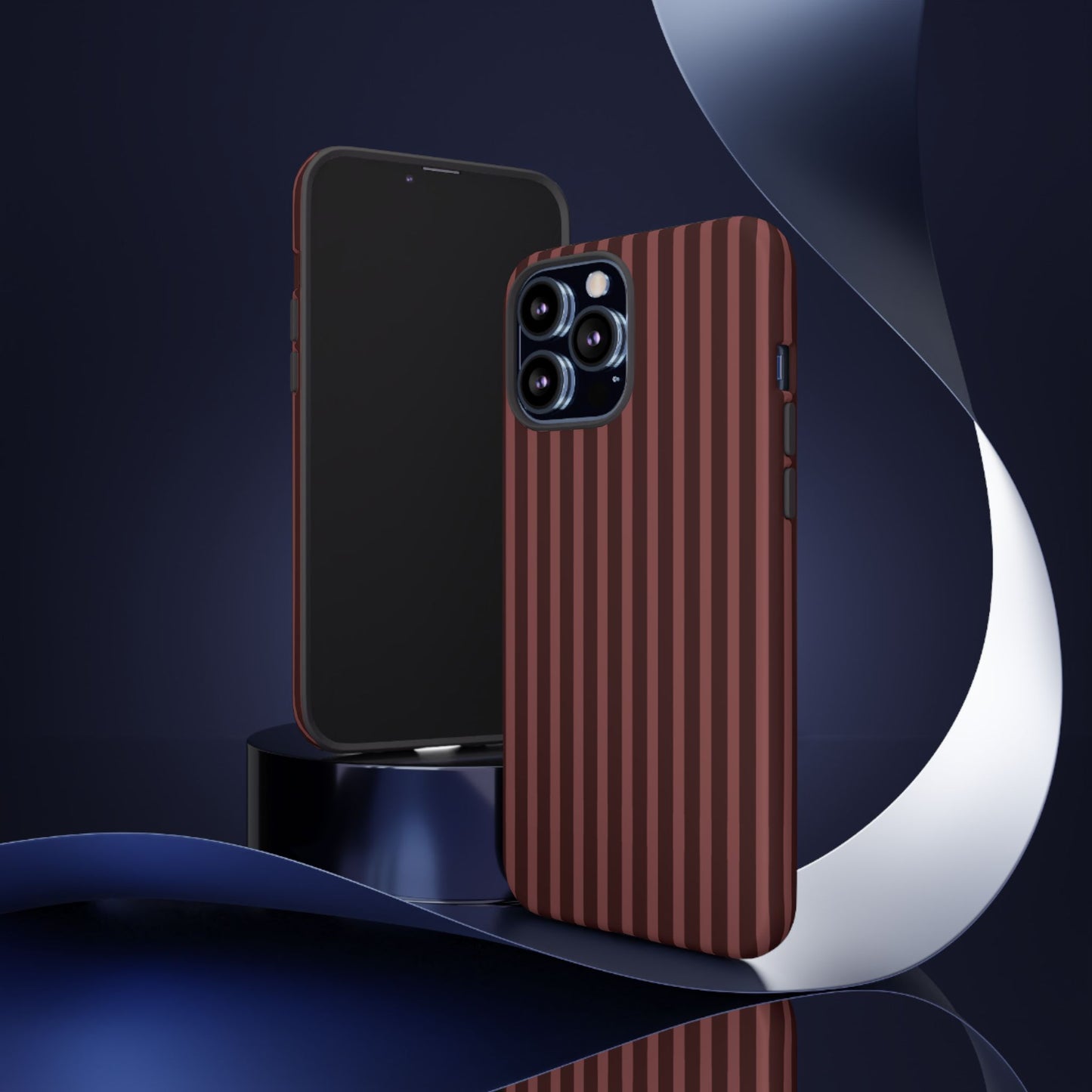 Striped Double Burgundy  — Tough Phone Case