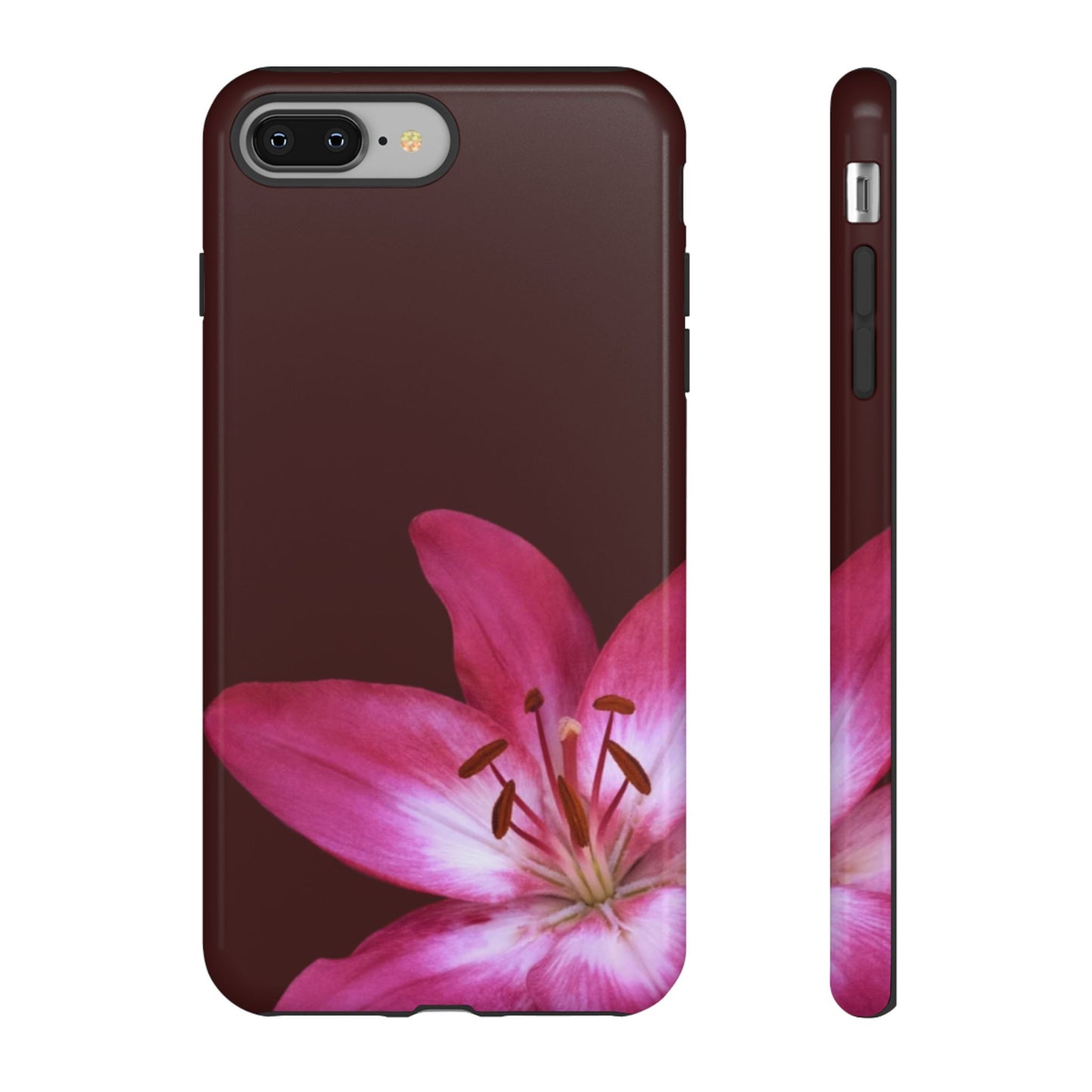 Burgundy Lily Floral – Phone Case Tough Case