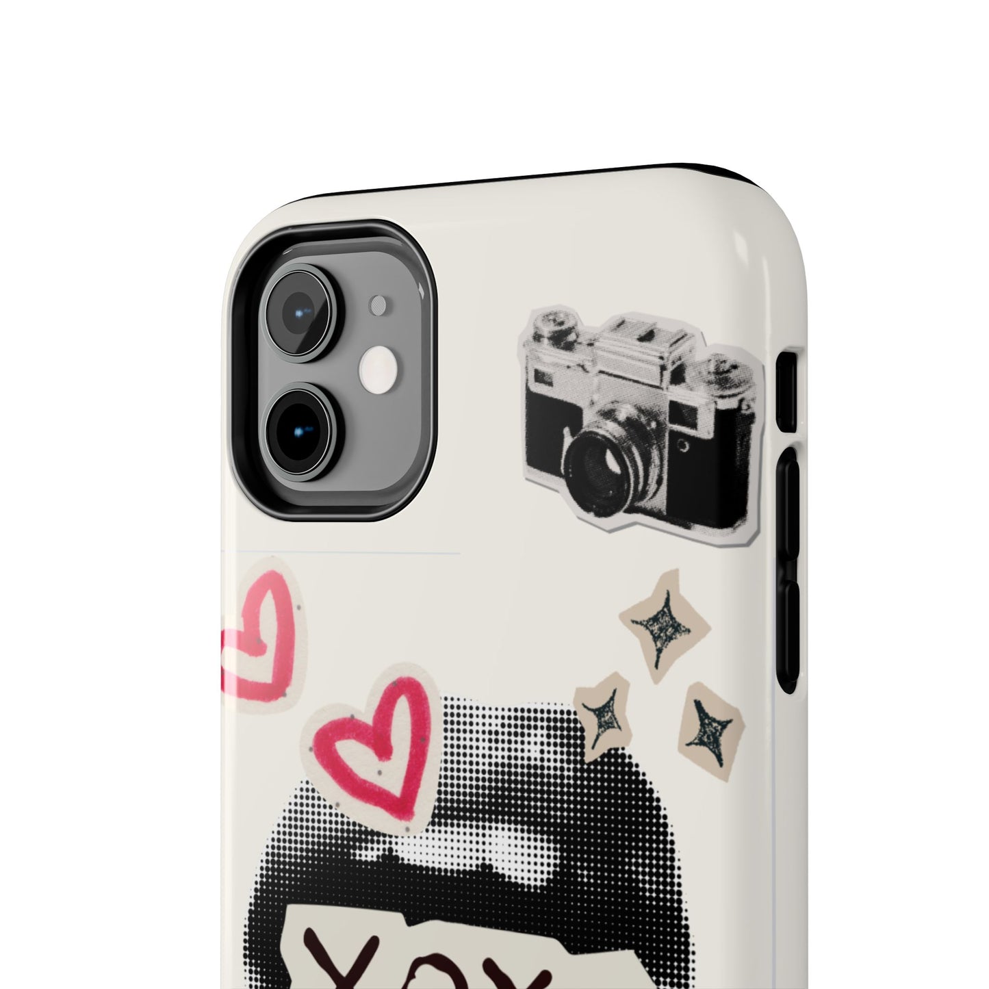 XOXO Lips Phone Case | Retro Pop Art Camera & Hearts