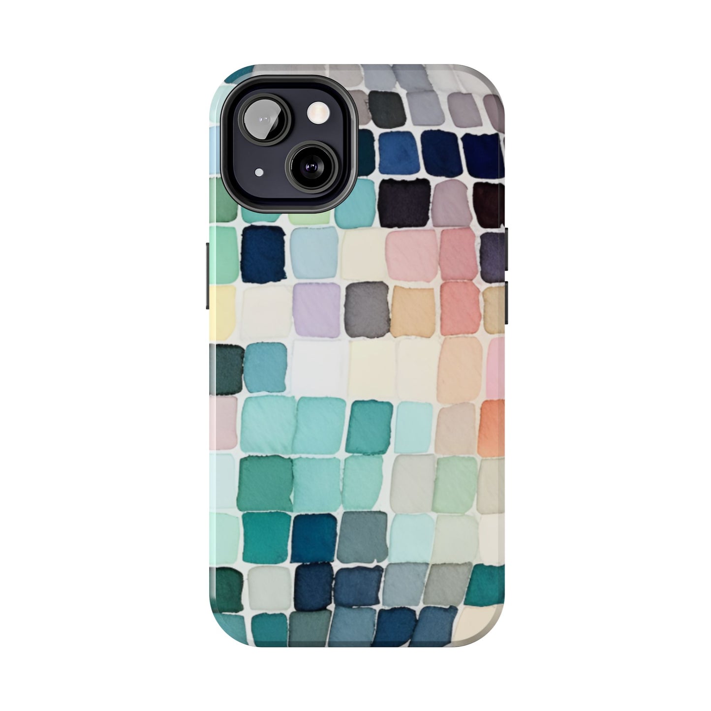 Watercolor —  Abstract Mosaic Tough Phone Case Pastel Tile Protective Cover