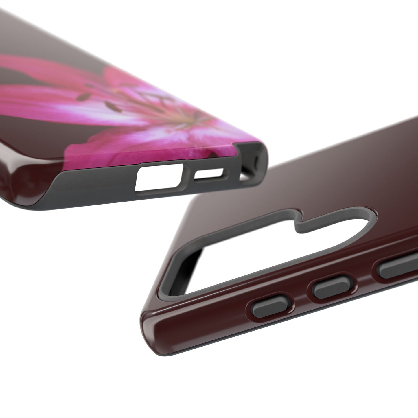 Burgundy Lily Floral – Phone Case Tough Case