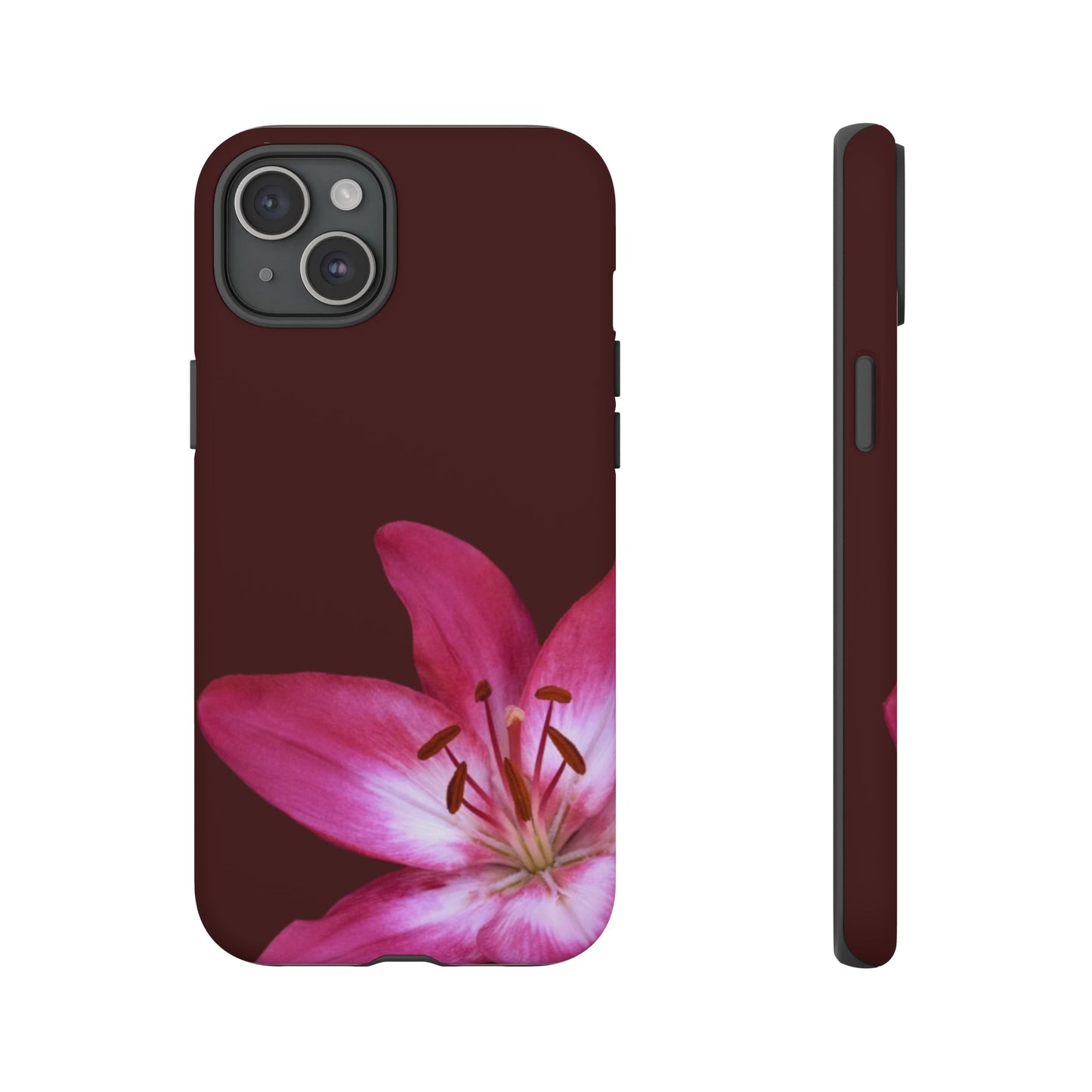 Burgundy Lily Floral – Phone Case Tough Case
