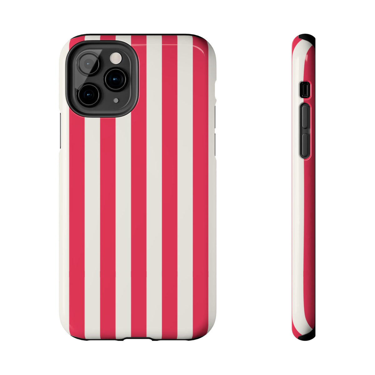 Red Strips — Red & White Vertical Stripe Tough Phone Case