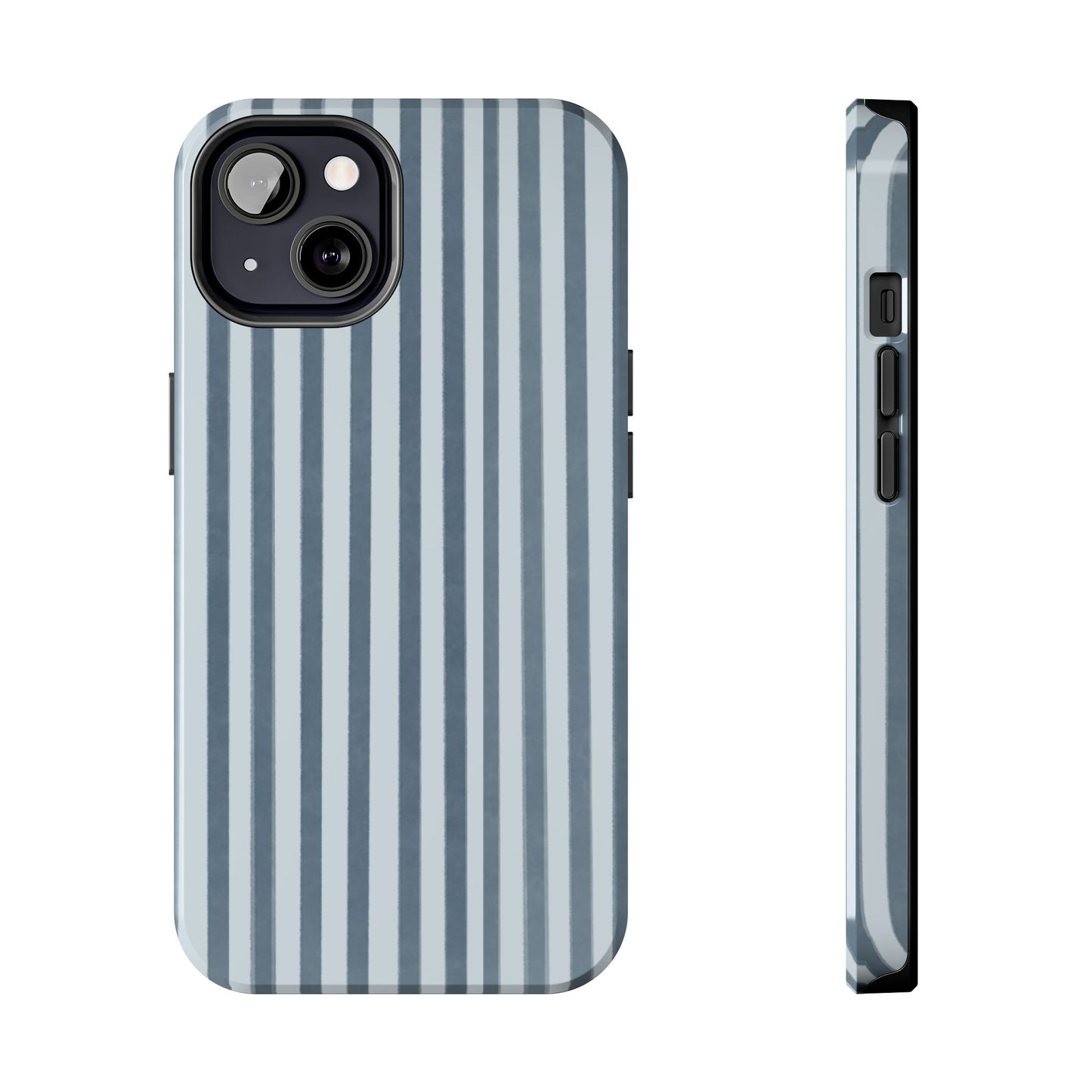 Rainy Day – Striped Tough Phone Case Blue Vertical Stripes,