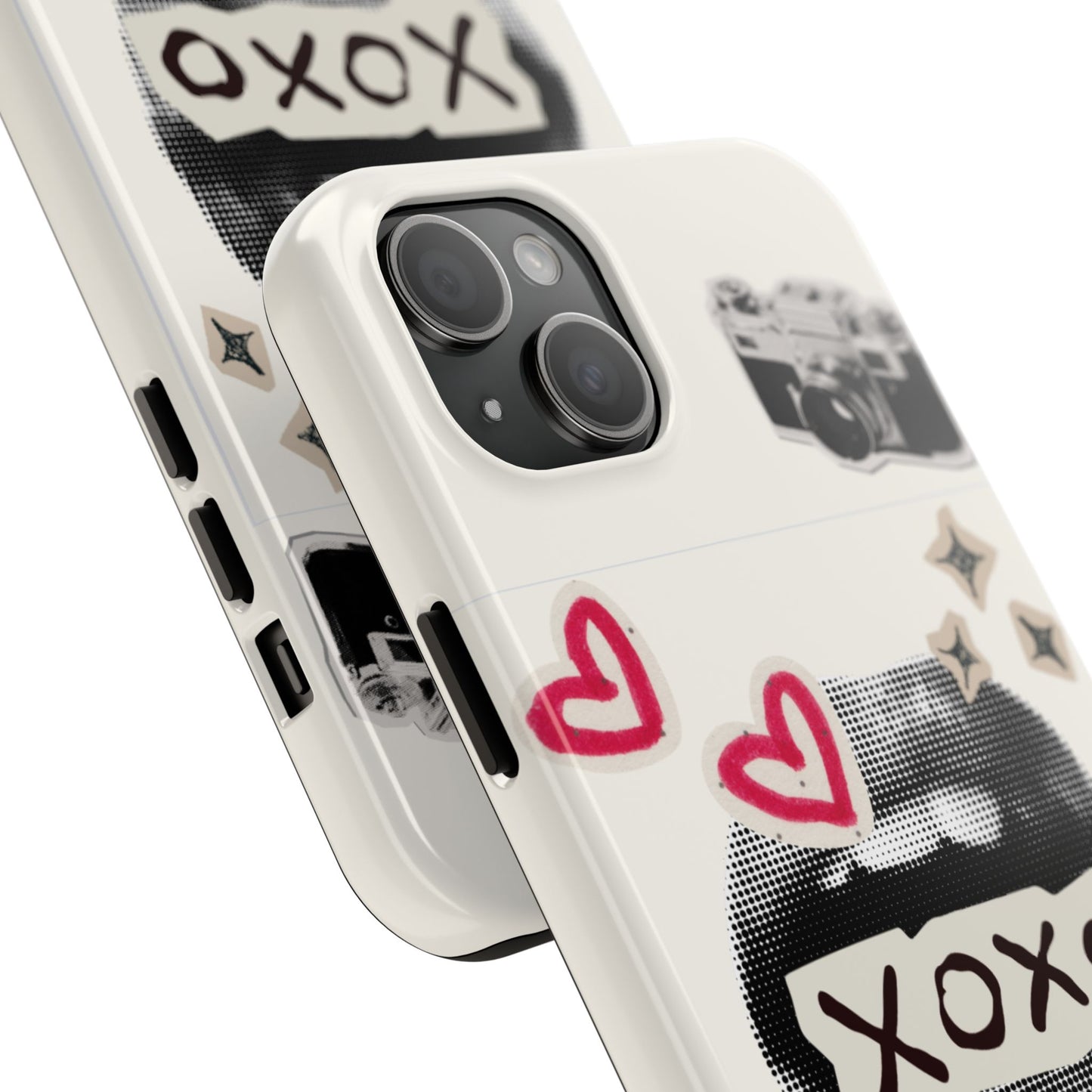 XOXO Lips Phone Case | Retro Pop Art Camera & Hearts