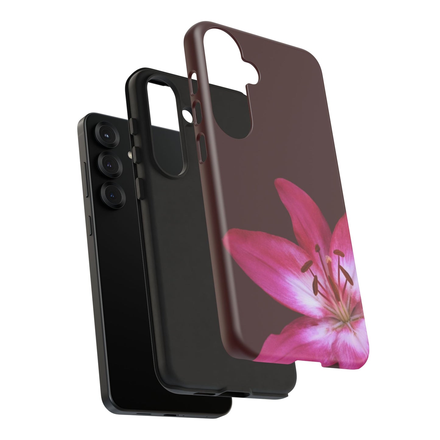 Burgundy Lily Floral – Phone Case Tough Case