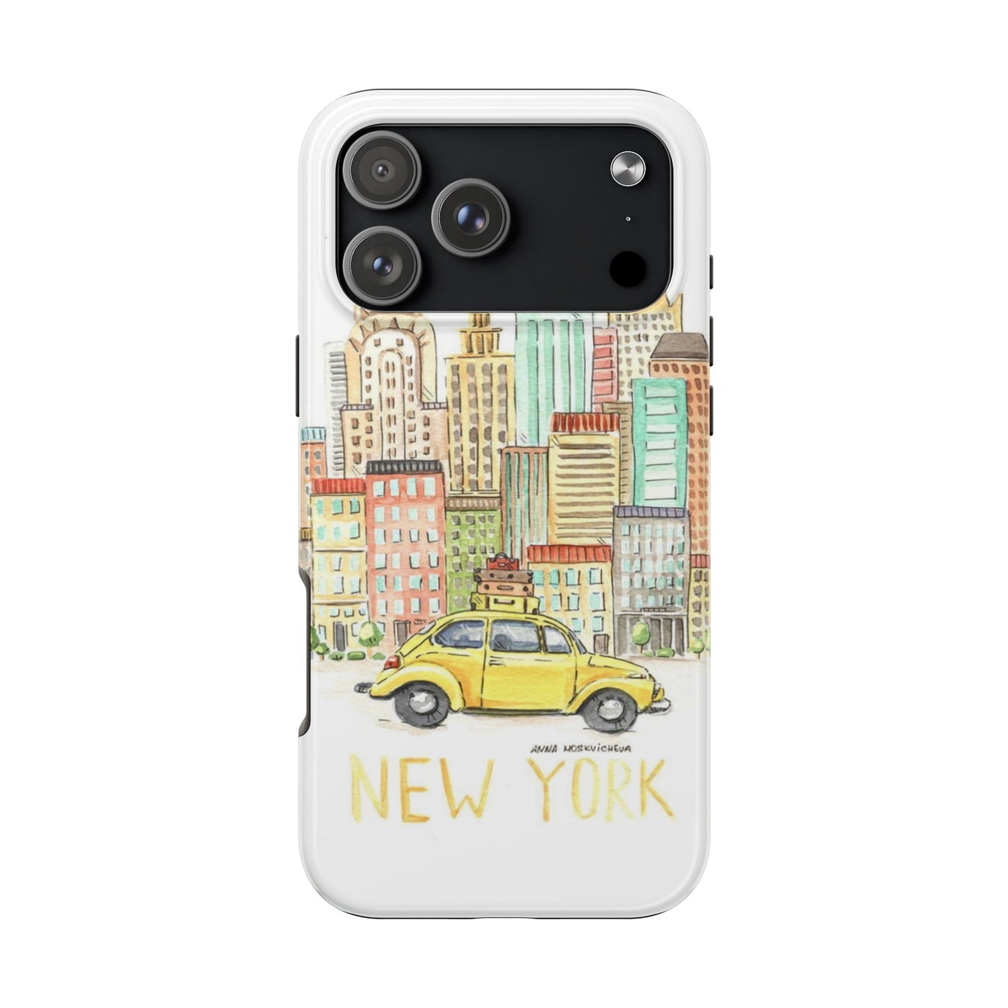 New York – New York Watercolor Skyline Tough Phone Case