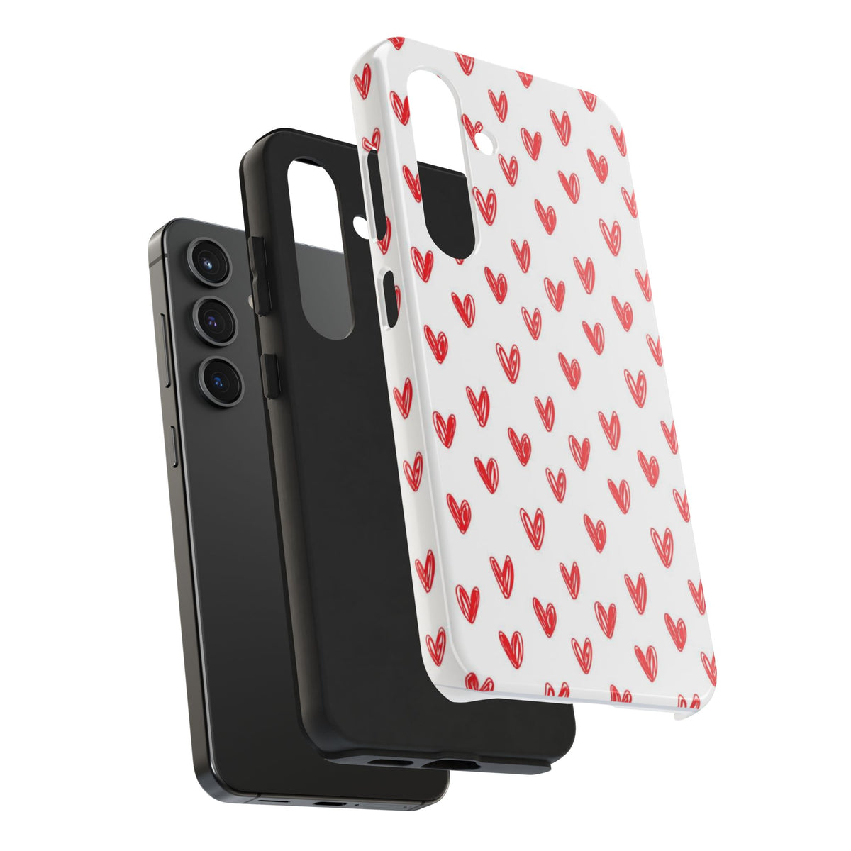 Love Notes | Red Hand-Drawn Hearts Phone Case Tough Phone Case