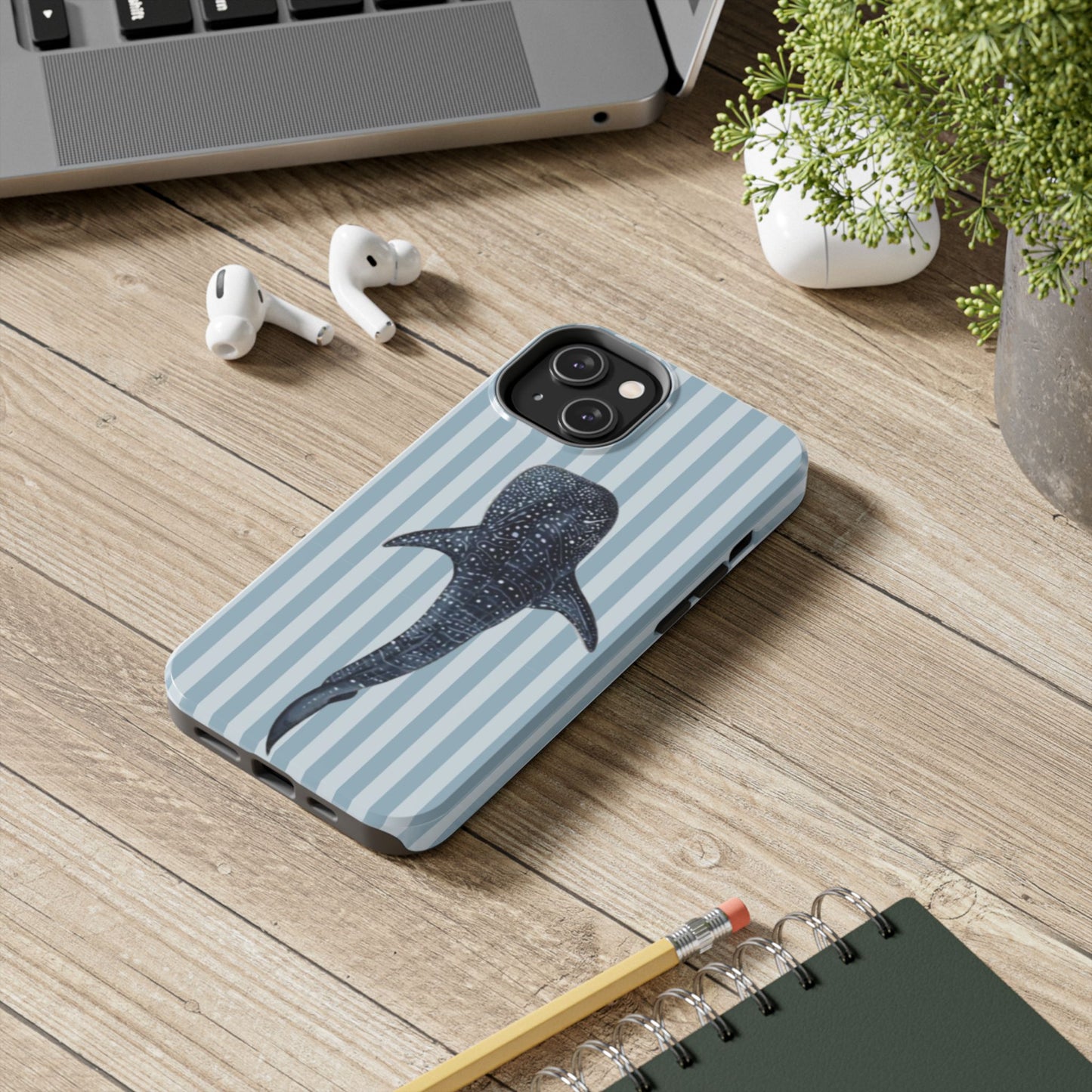 Deep Sea  — Blue Striped Tough Protective Cover