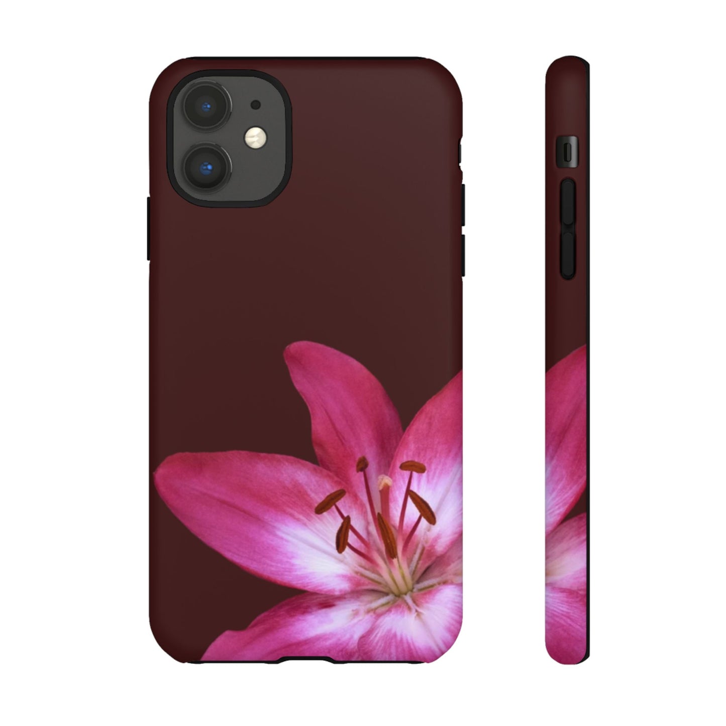 Burgundy Lily Floral – Phone Case Tough Case