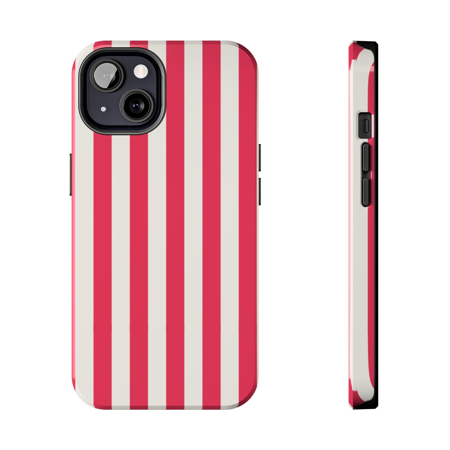 Red Strips — Red & White Vertical Stripe Tough Phone Case