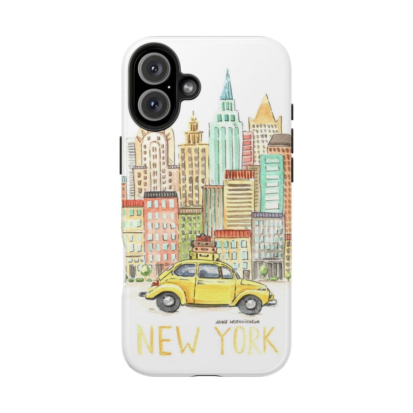 New York – New York Watercolor Skyline Tough Phone Case
