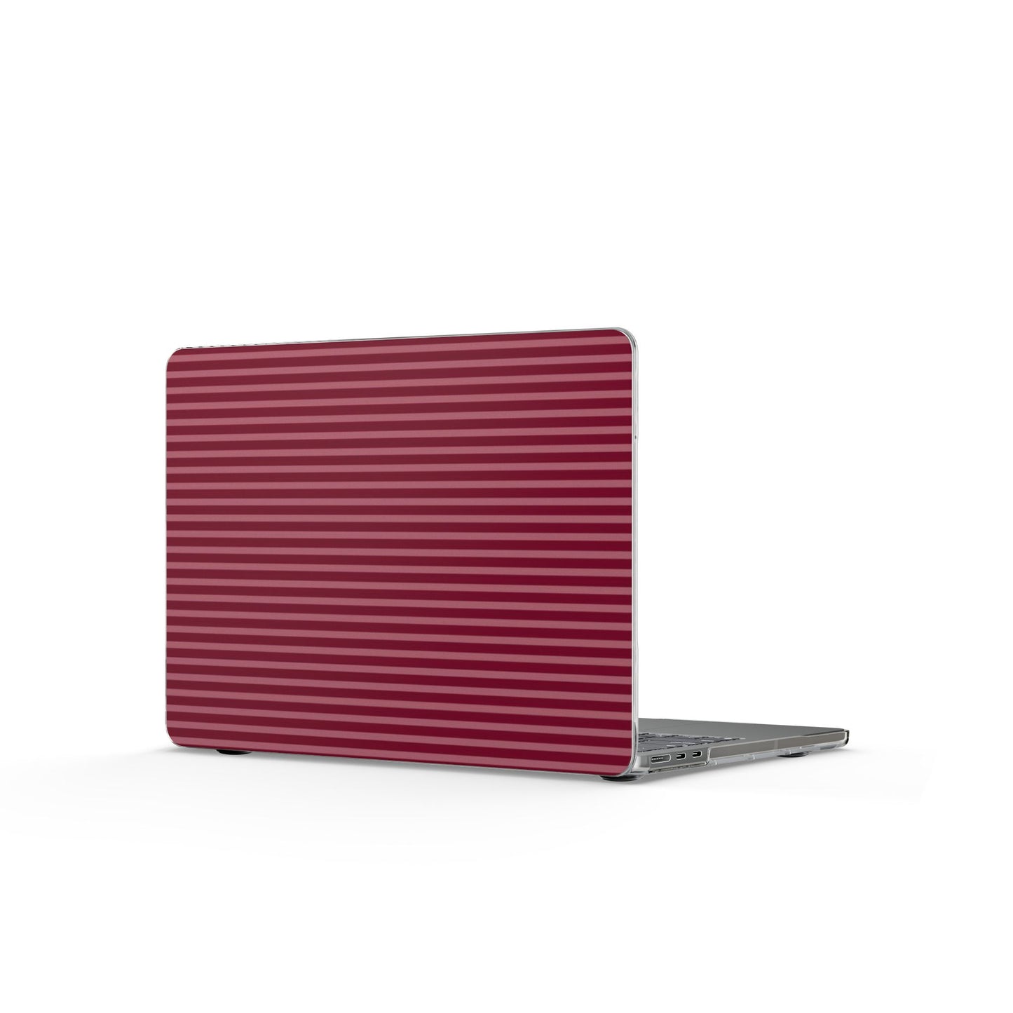 Burgundy Ribbed Clear MacBook Case