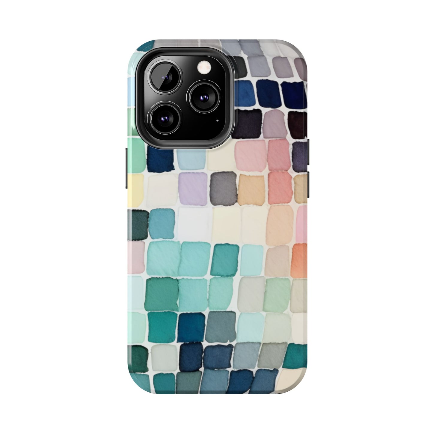 Watercolor —  Abstract Mosaic Tough Phone Case Pastel Tile Protective Cover