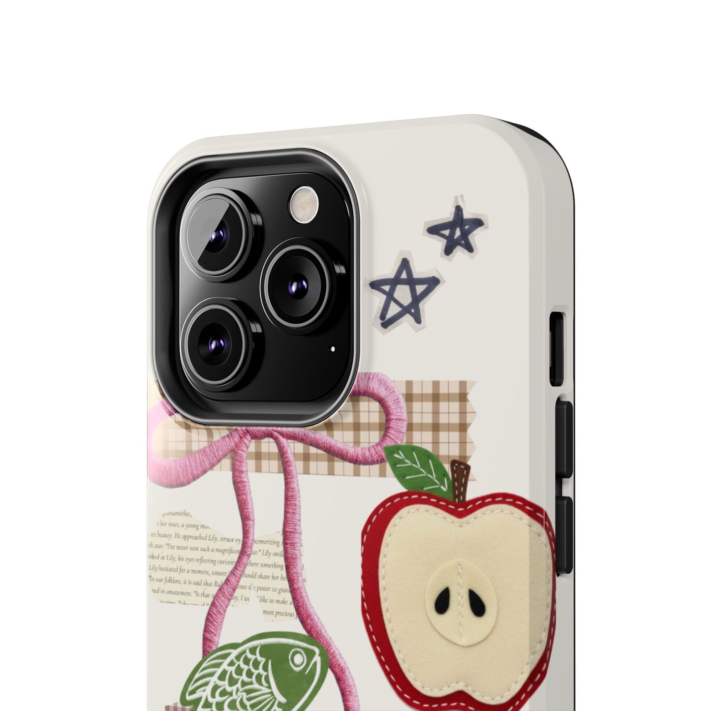 Spring Fling — Collage of Flowers Stars Fruit Fish Newspaper Cream Phone Case