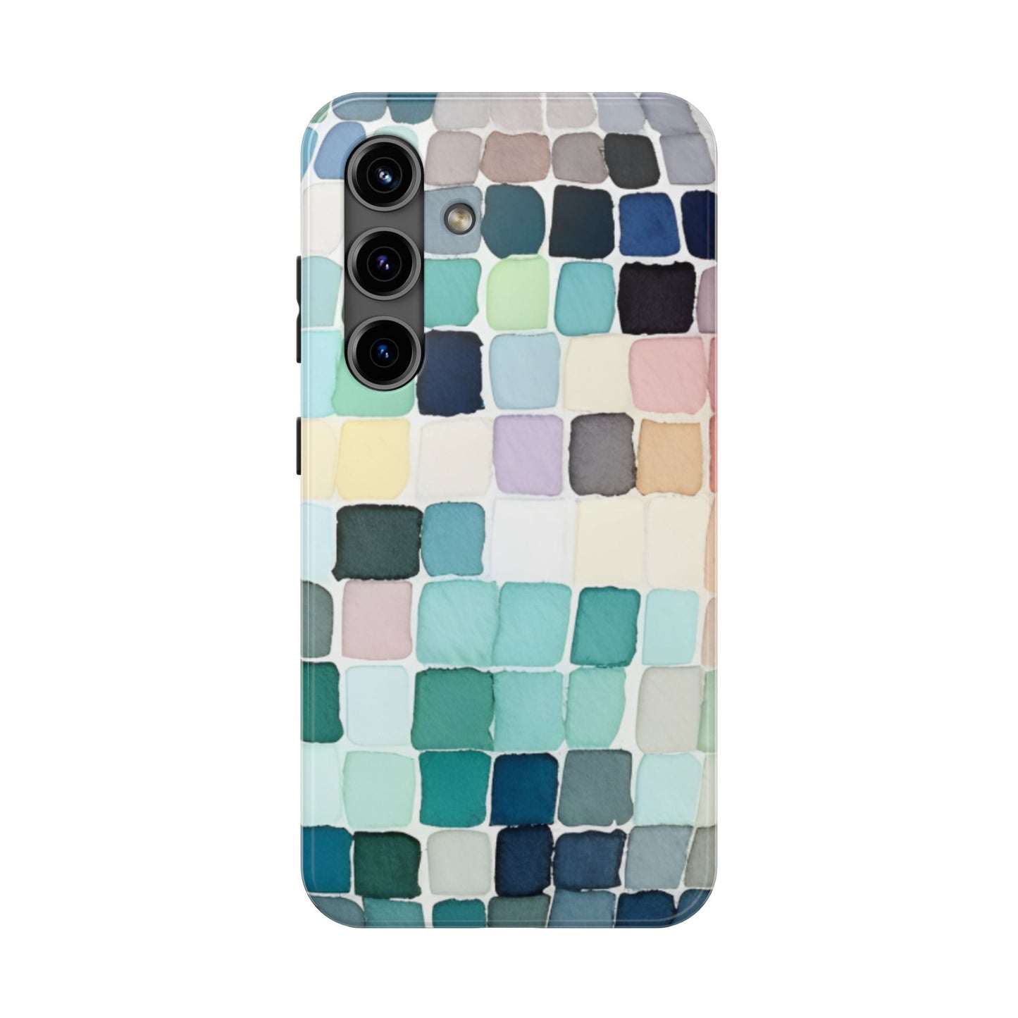 Watercolor —  Abstract Mosaic Tough Phone Case Pastel Tile Protective Cover
