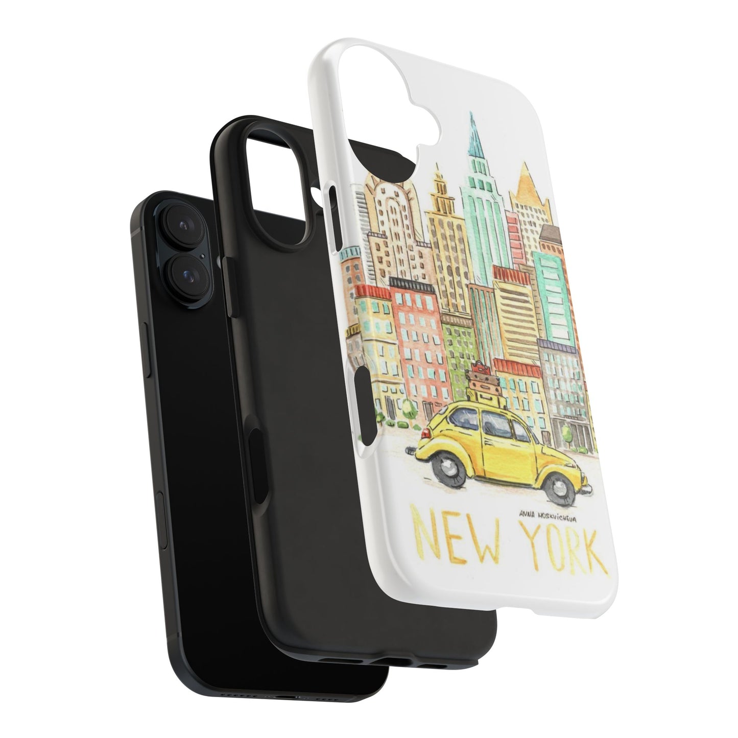 New York – New York Watercolor Skyline Tough Phone Case