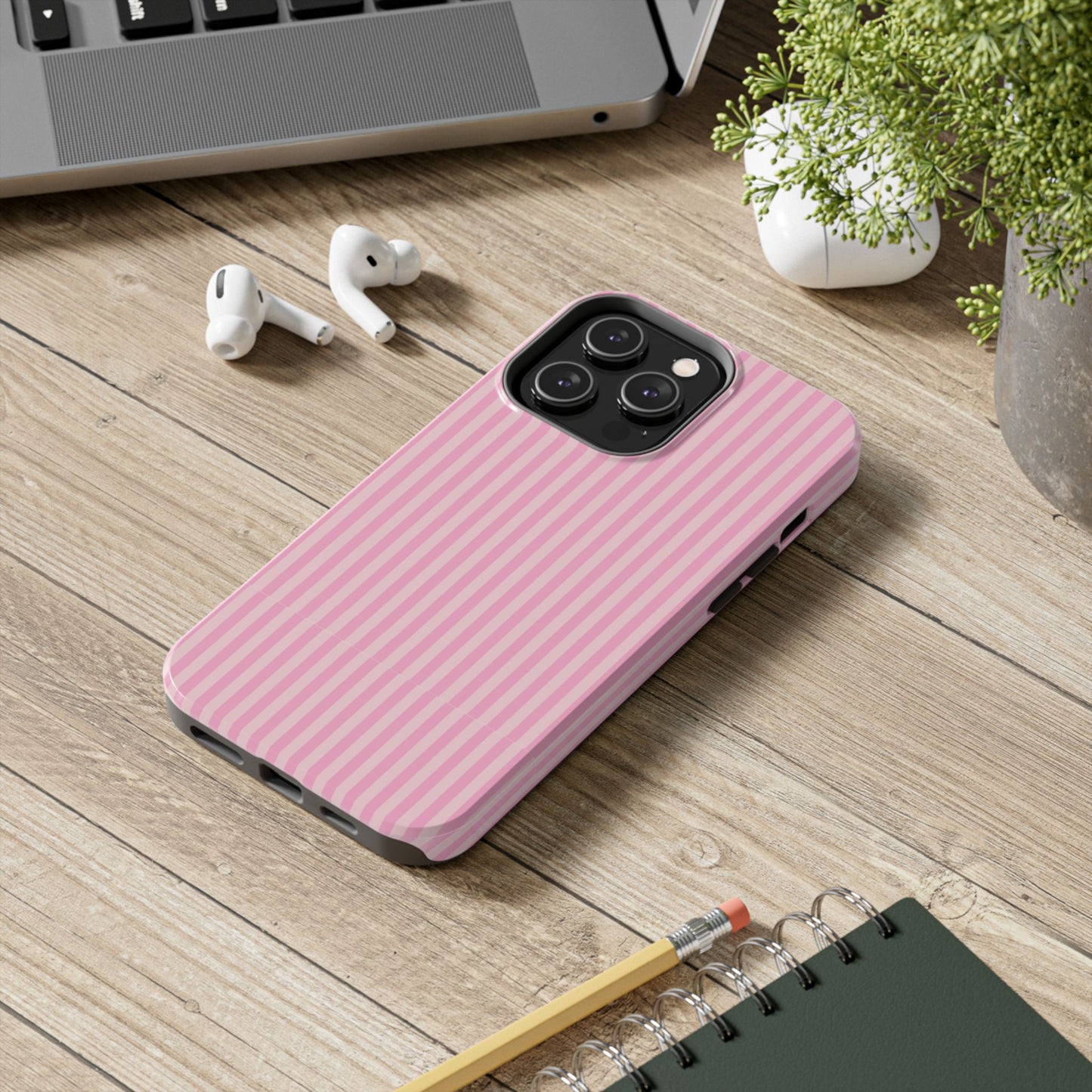 Pretty In Pink  – Pink Vertical Stripe Tough Phone Case