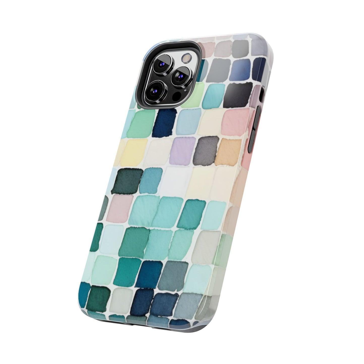 Watercolor —  Abstract Mosaic Tough Phone Case Pastel Tile Protective Cover