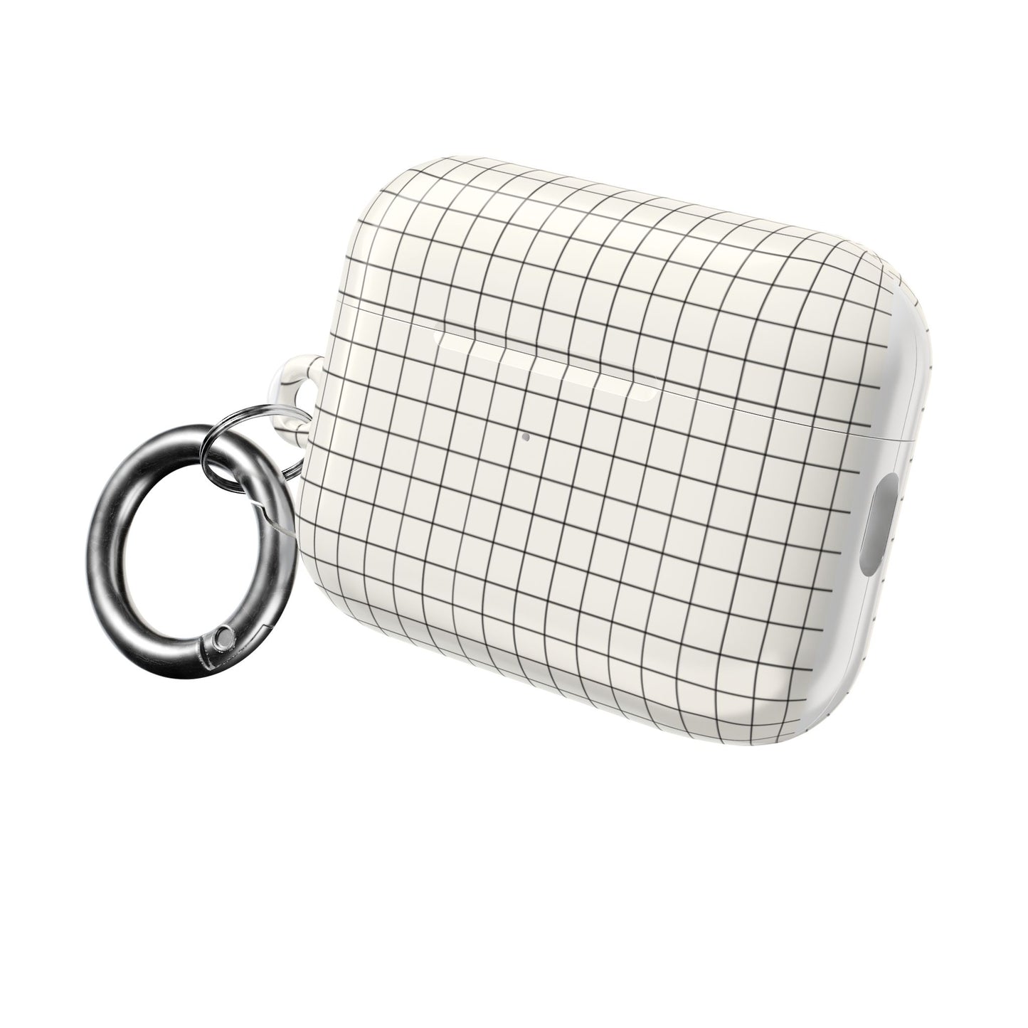Minimal Grid Pattern AirPod Case | Black Checkered Design