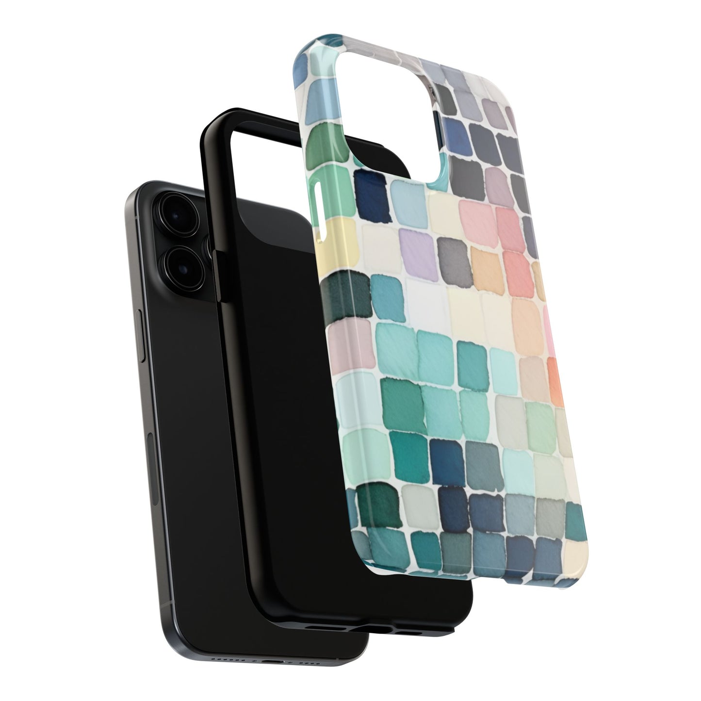 Watercolor —  Abstract Mosaic Tough Phone Case Pastel Tile Protective Cover