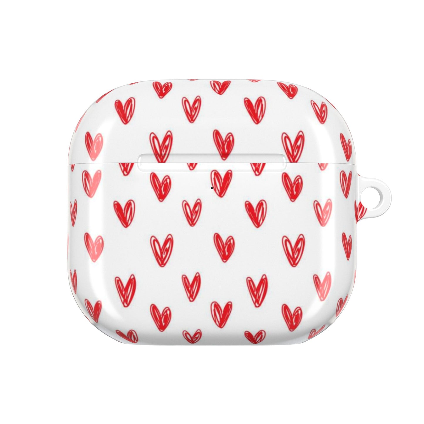 Handdrawn Red Hearts AirPod Case | Cute Heart Pattern AirPods Cover