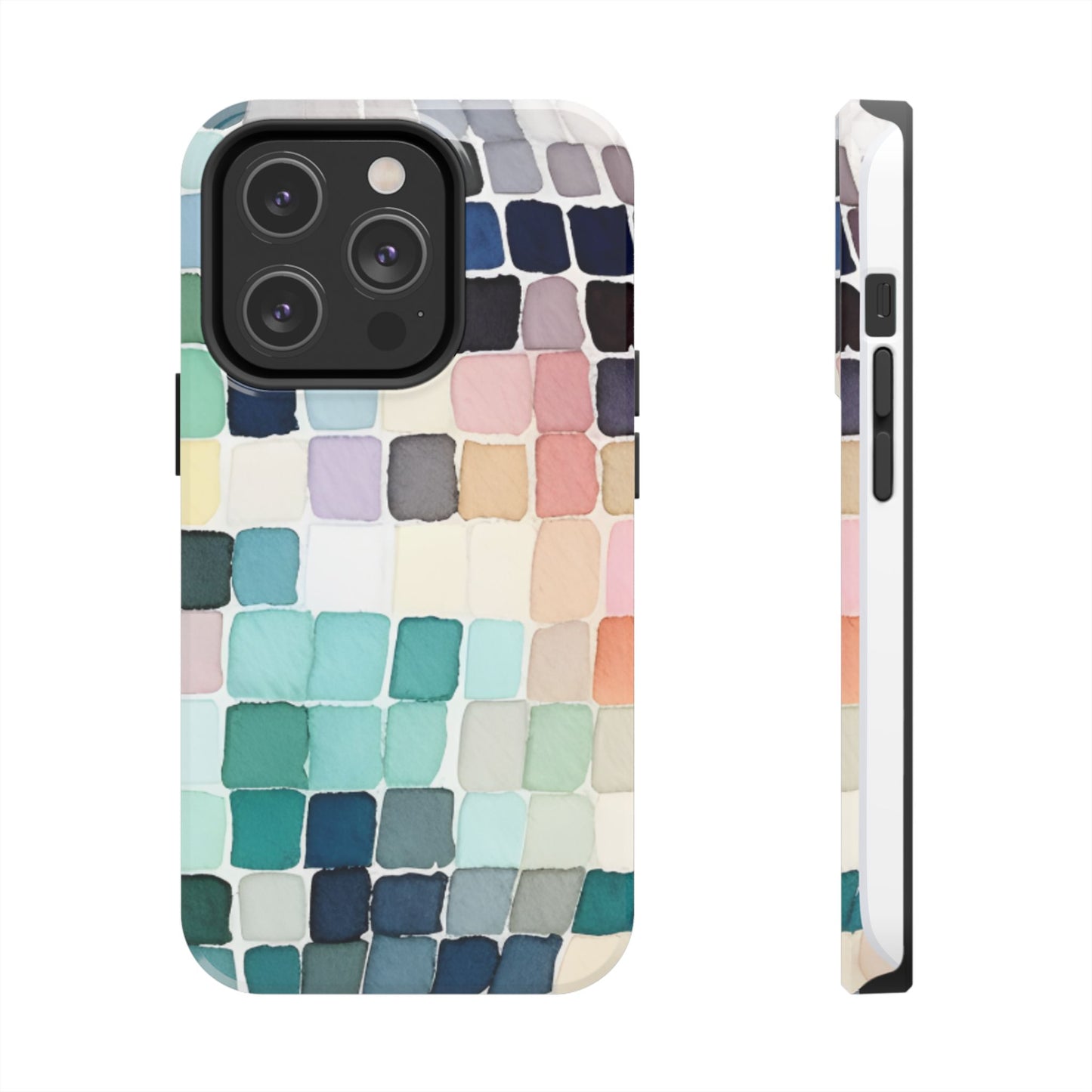 Watercolor —  Abstract Mosaic Tough Phone Case Pastel Tile Protective Cover