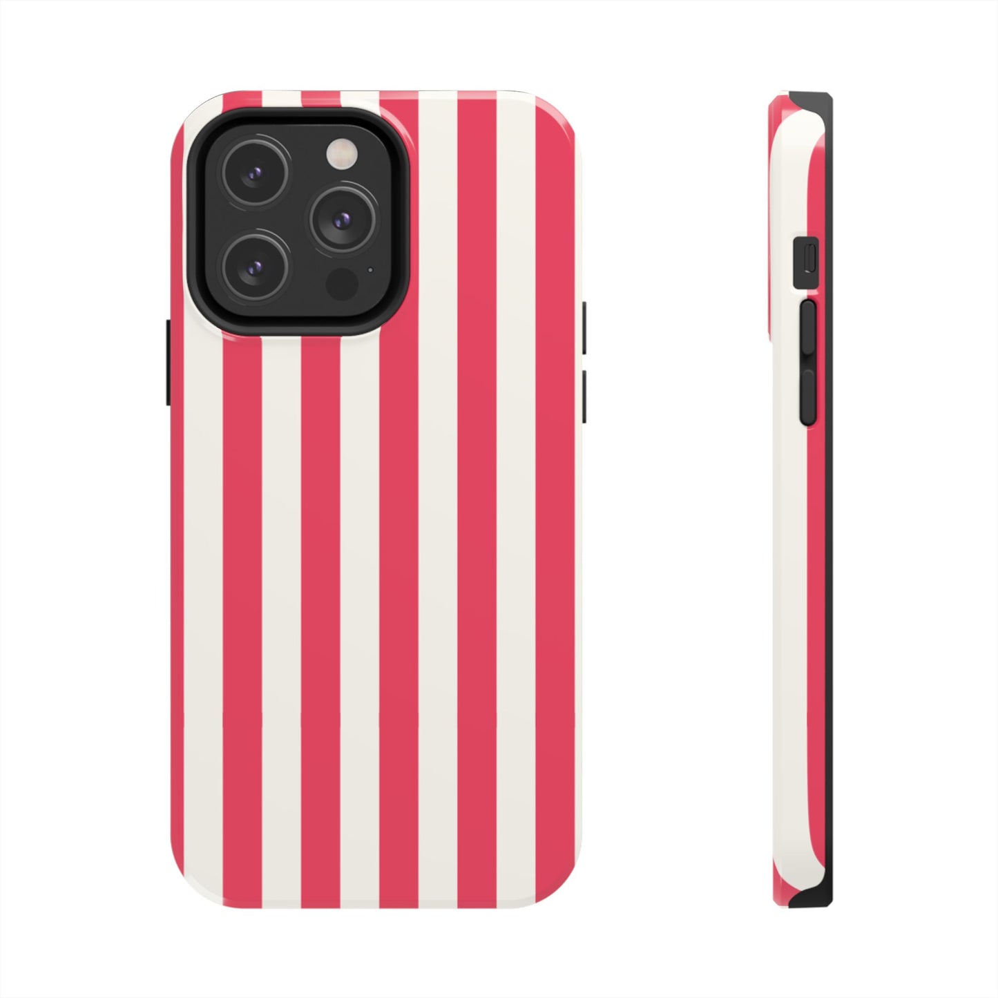 Red Strips — Red & White Vertical Stripe Tough Phone Case