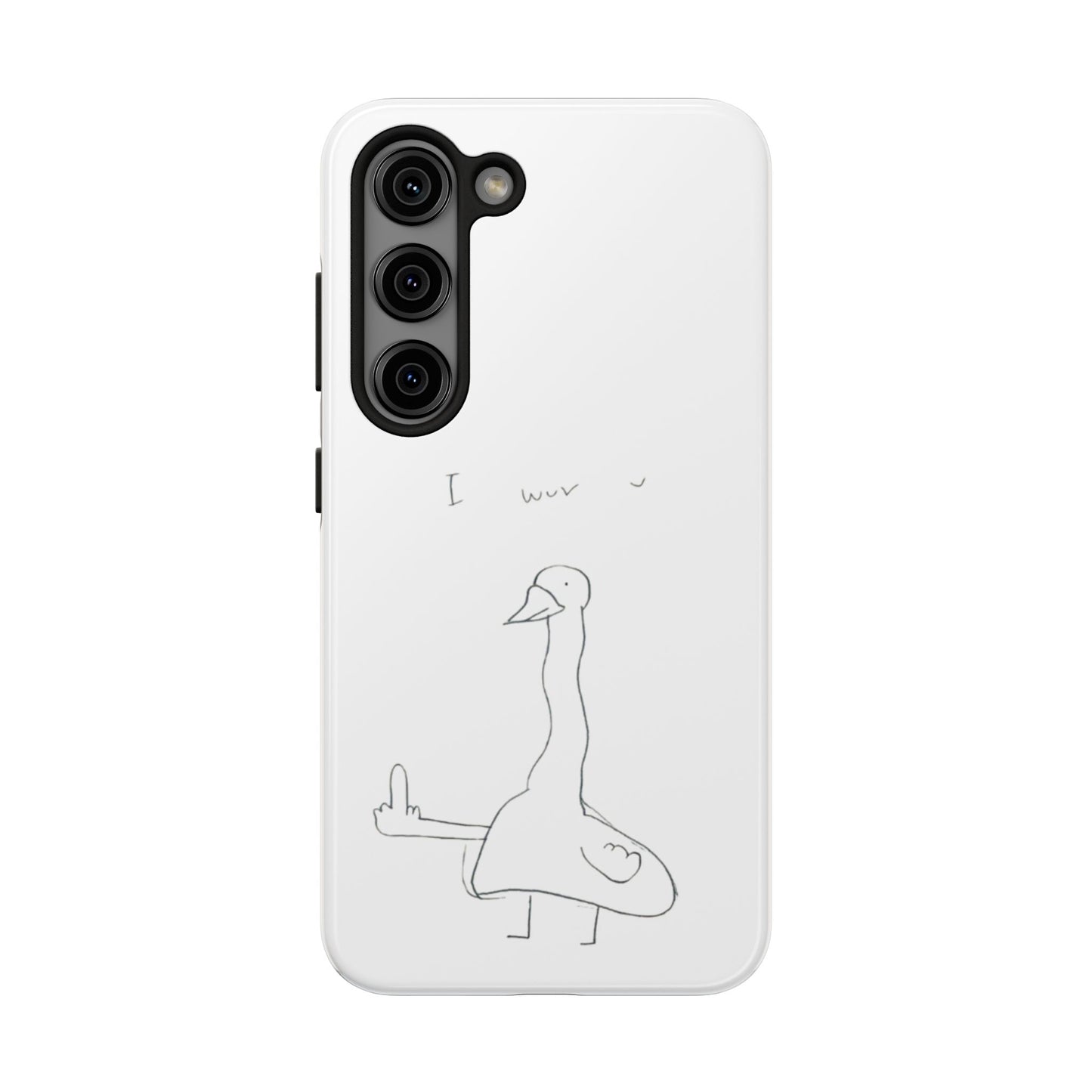 Funny Duck 'I wuv u'— Tough Phone Case