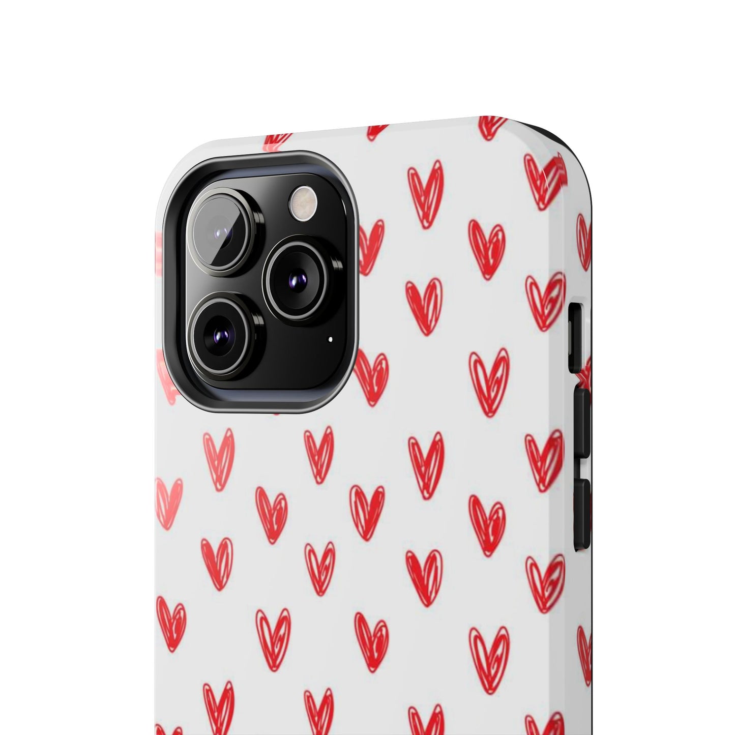 Love Notes | Red Hand-Drawn Hearts Phone Case Tough Phone Case