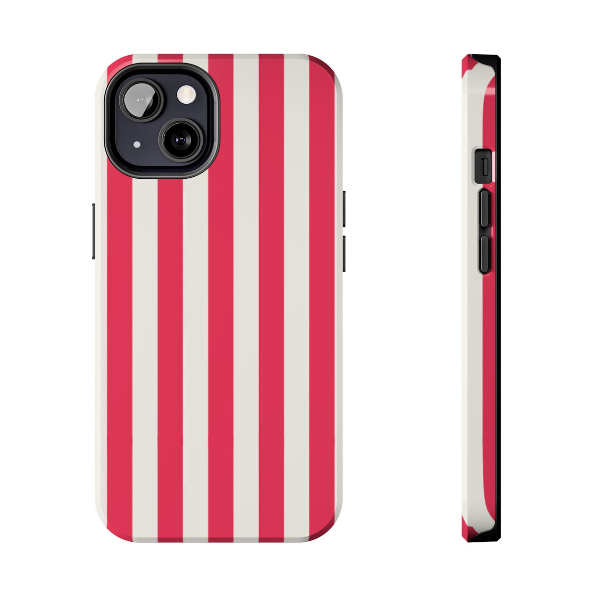 Red Strips — Red & White Vertical Stripe Tough Phone Case