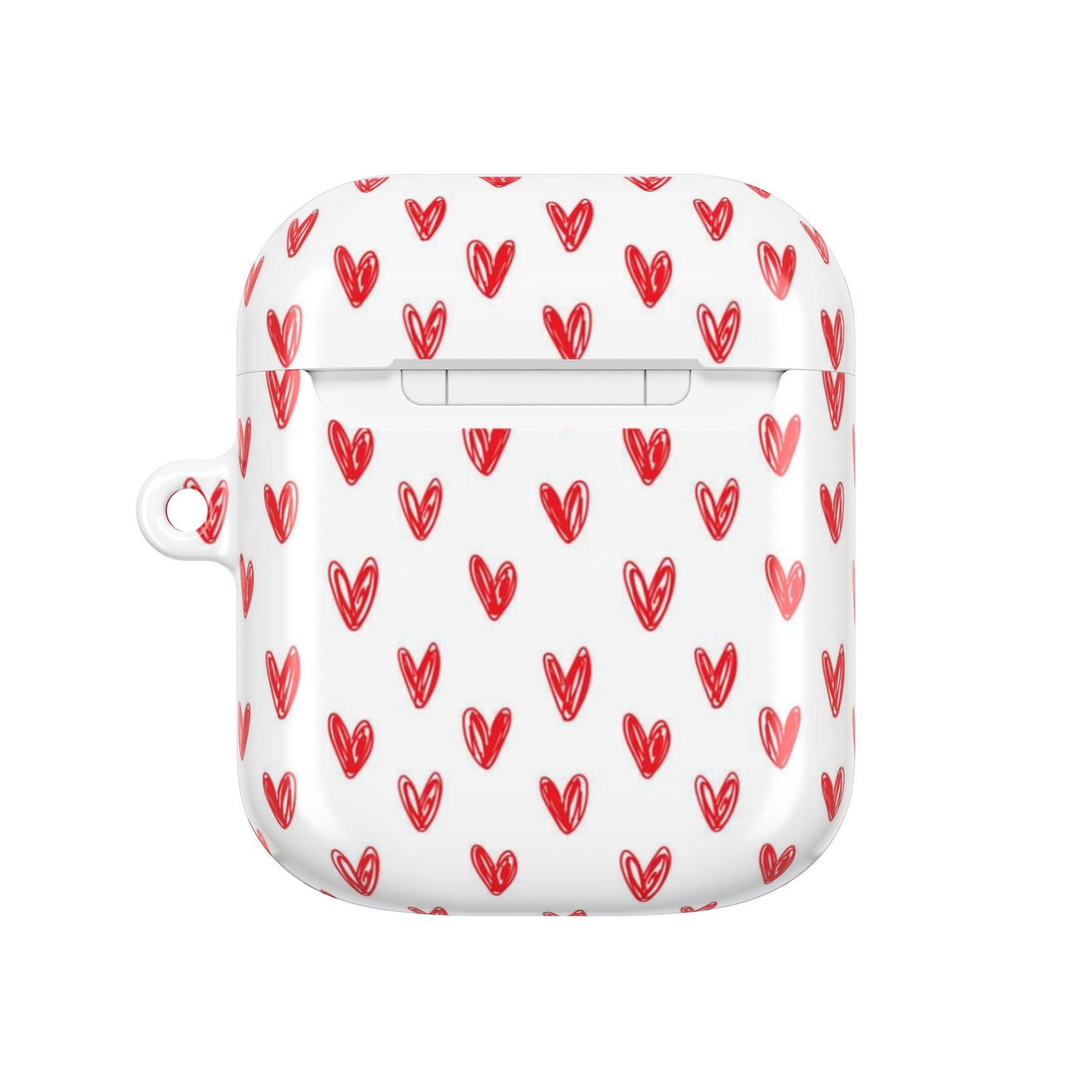 Handdrawn Red Hearts AirPod Case | Cute Heart Pattern AirPods Cover