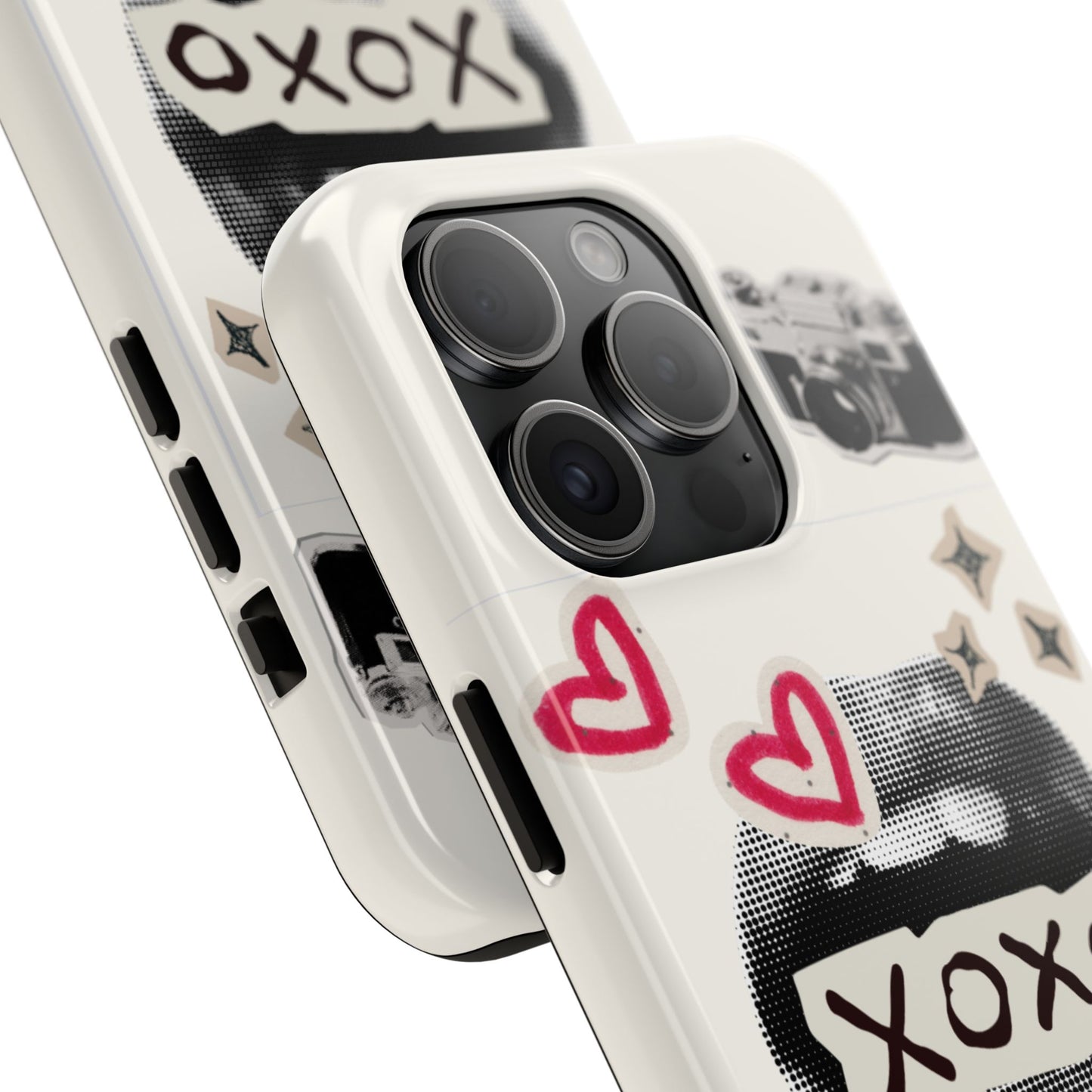 XOXO Lips Phone Case | Retro Pop Art Camera & Hearts