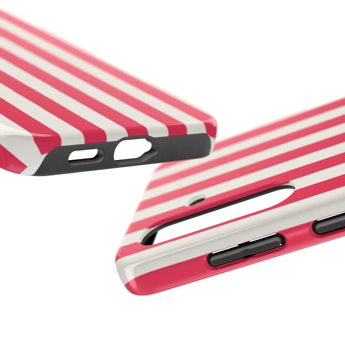 Red Strips — Red & White Vertical Stripe Tough Phone Case