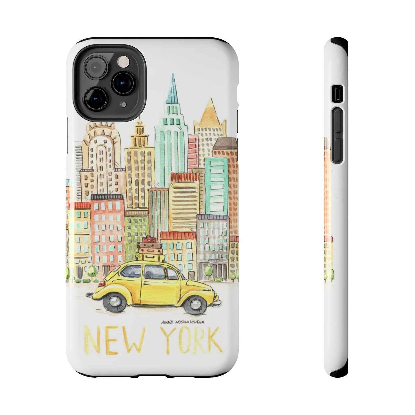 New York – New York Watercolor Skyline Tough Phone Case