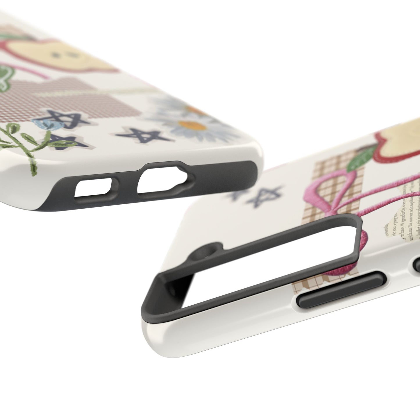 Spring Fling — Collage of Flowers Stars Fruit Fish Newspaper Cream Phone Case