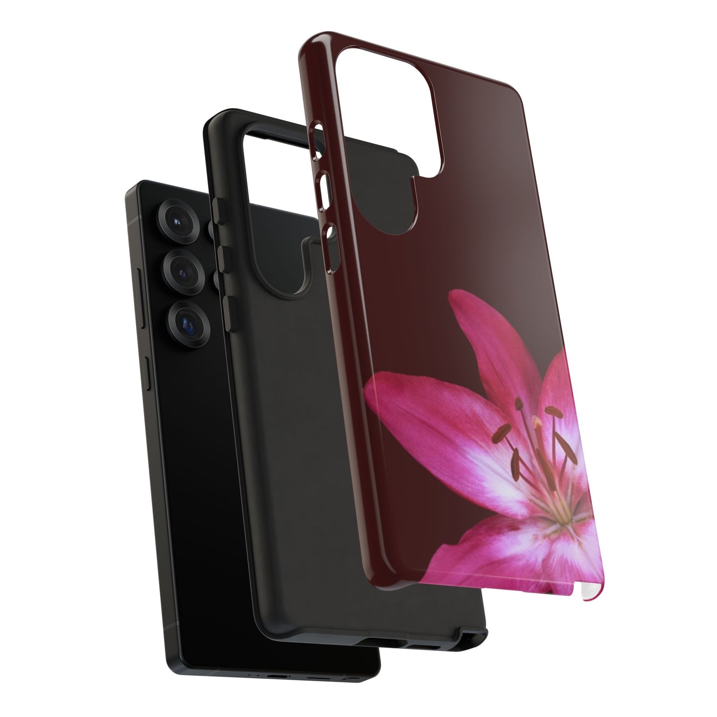 Burgundy Lily Floral – Phone Case Tough Case