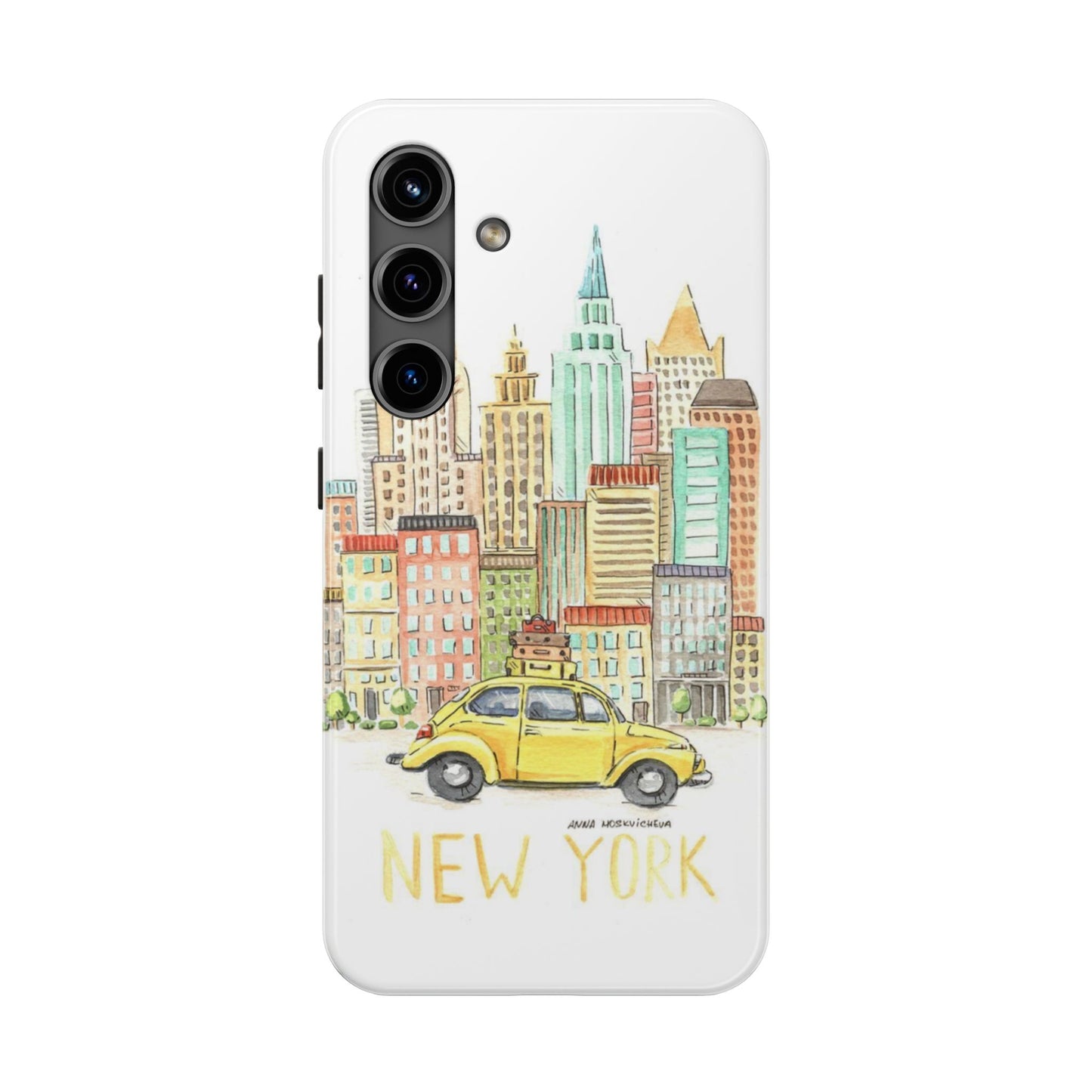 New York – New York Watercolor Skyline Tough Phone Case