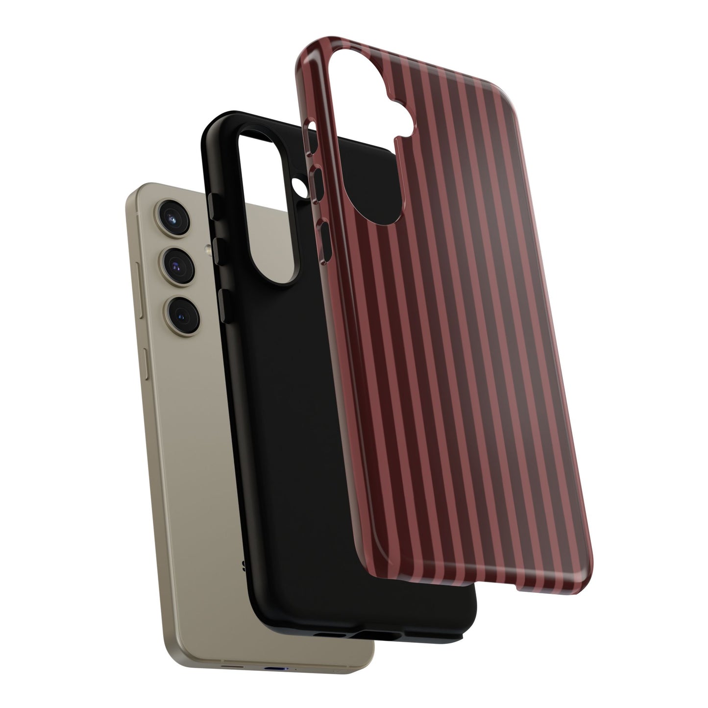 Striped Double Burgundy  — Tough Phone Case